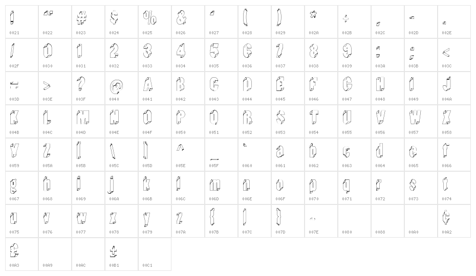 Type In The Wind Character Map