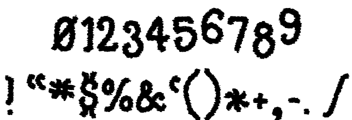 Type O Font OTHER CHARS