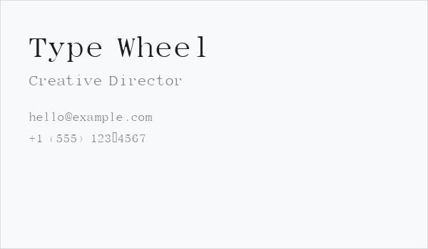 Type Wheel Business Card