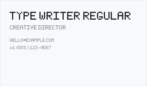 Type Writer Regular Business Card