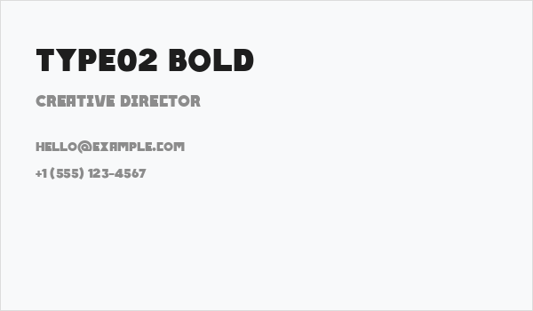 Type02 Bold Business Card
