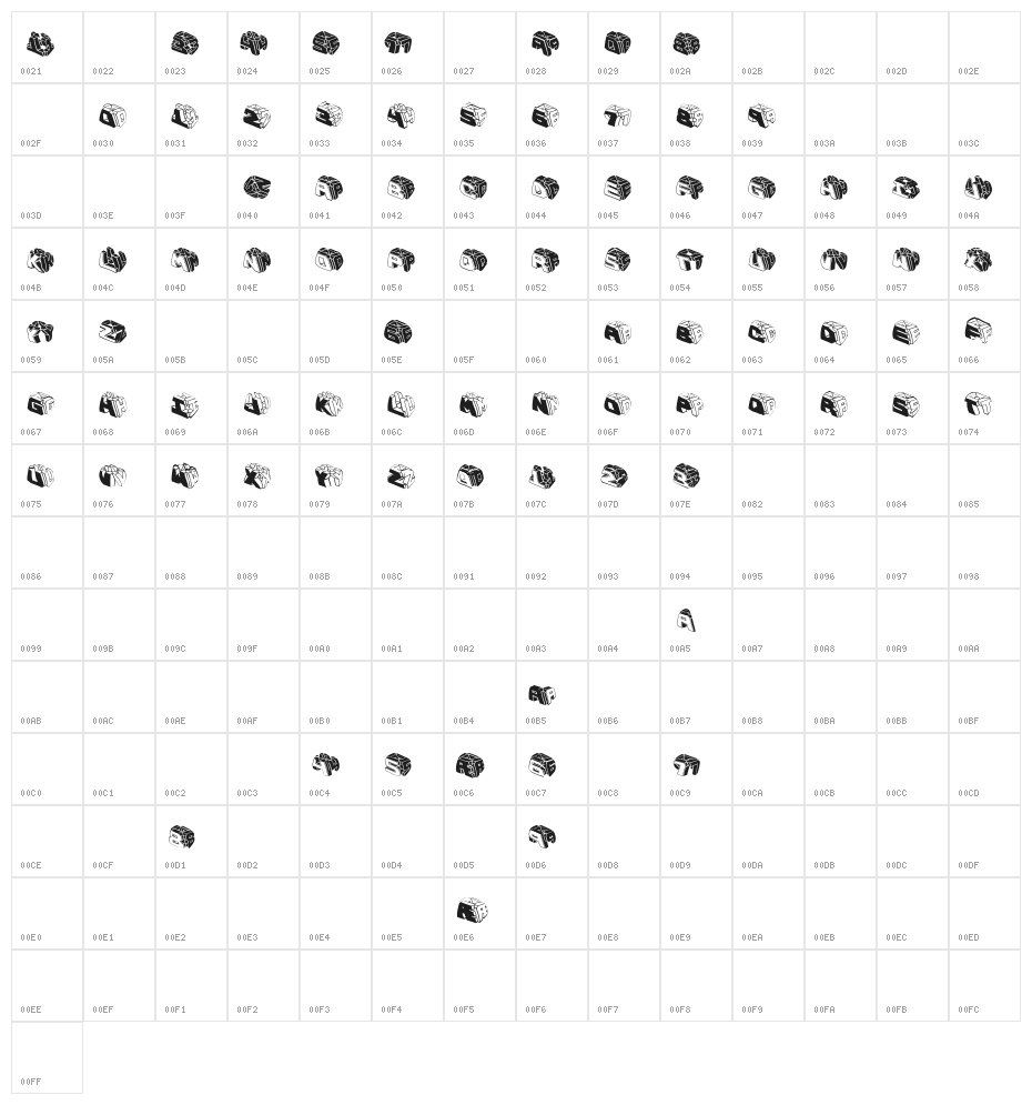 TypeBoxesRoundedTwo Character Map