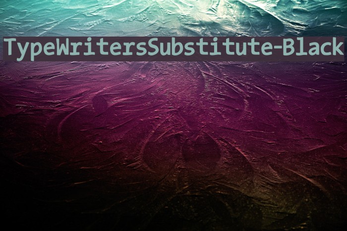 TypeWritersSubstitute-Black Font examples