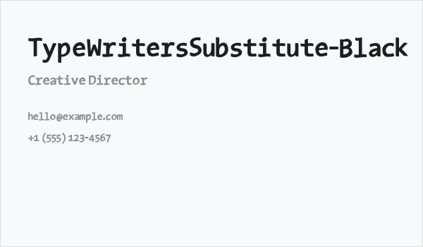 TypeWritersSubstitute-Black Business Card
