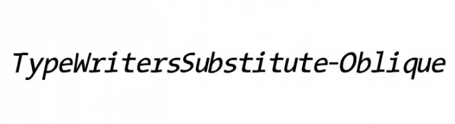 TypeWritersSubstitute-Oblique  Скачать бесплатные шрифты