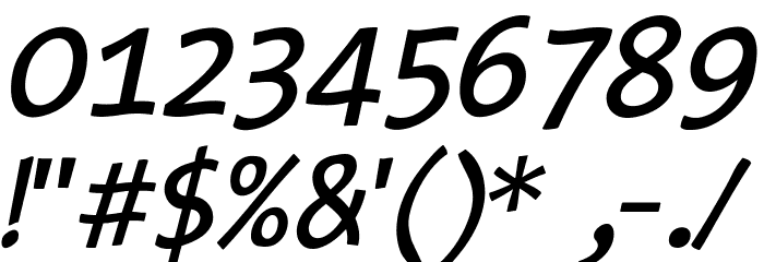 TypeWritersSubstitute-Oblique Font OTHER CHARS