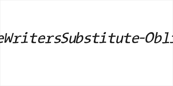 TypeWritersSubstitute-Oblique Logo