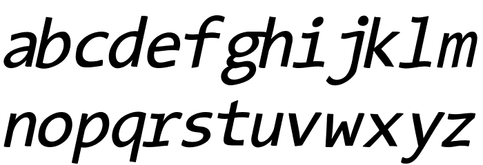 TypeWritersSubstitute-Oblique Font LOWERCASE