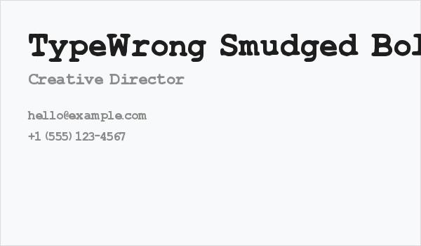 TypeWrong Smudged Bold Business Card