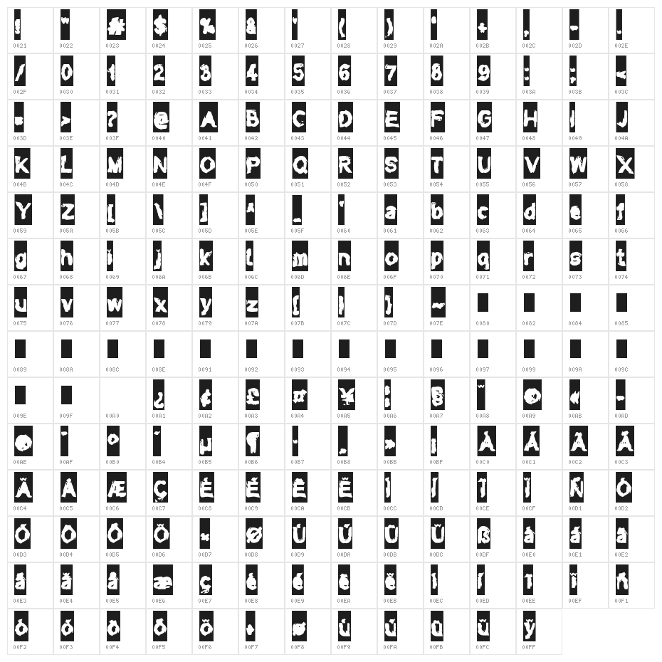 Typepunk Bold Character Map