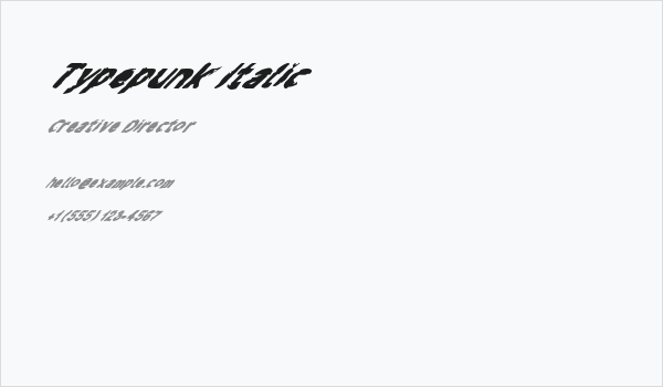 Typepunk Italic Business Card