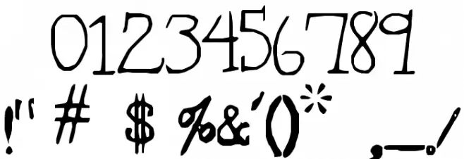 Typeset Font OTHER CHARS