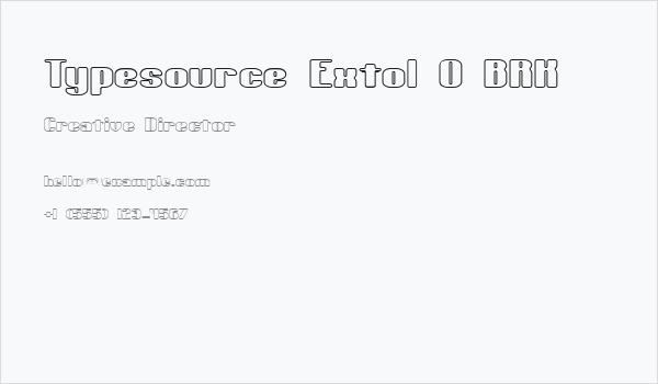 Typesource Extol O BRK Business Card