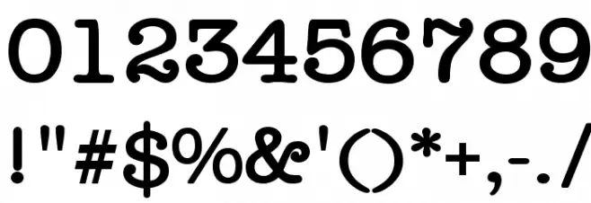 Typewriter Bold Font OTHER CHARS