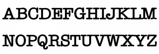 Typewriter Bold Schriftart Groß