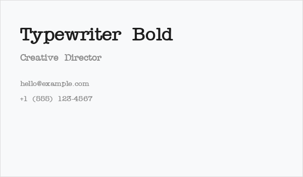 Typewriter Bold Business Card