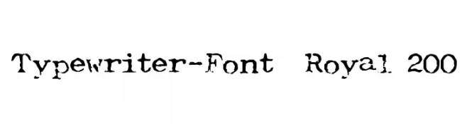 Typewriter-Font [Royal 200]  Frei Schriftart Herunterladen