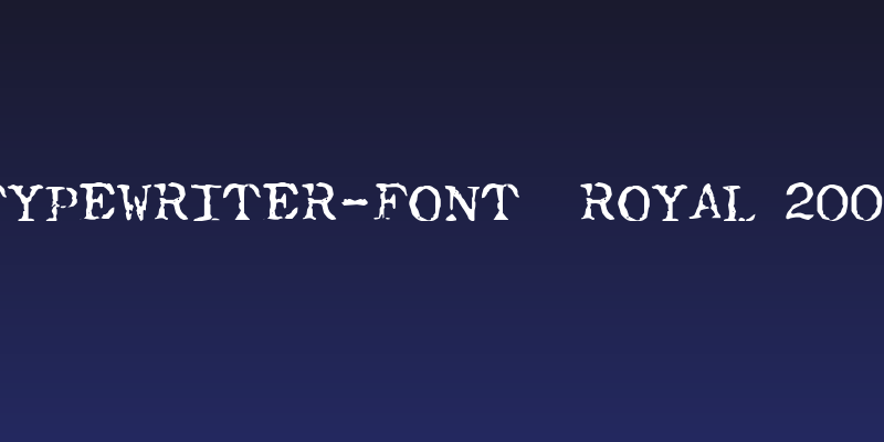 Typewriter-Font [Royal 200] Social Header