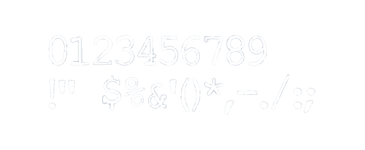 Typewriter Inked Outline Other Characters