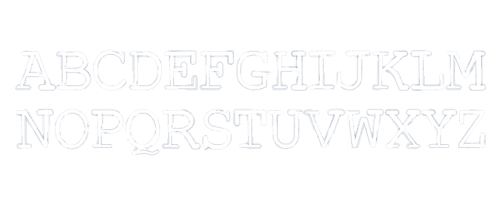 Typewriter Inked Outline Uppercase