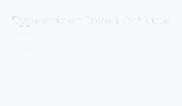 Typewriter Inked Outline Business Card
