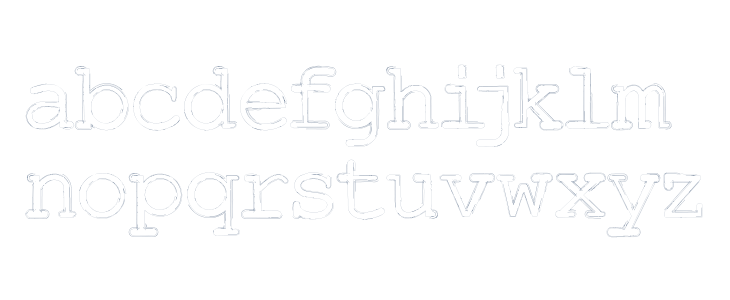Typewriter Inked Outline Lowercase