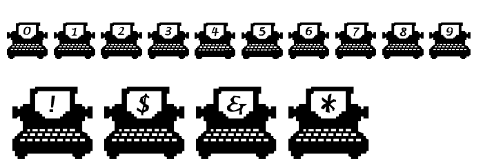 Typewriter Letter Font OTHER CHARS