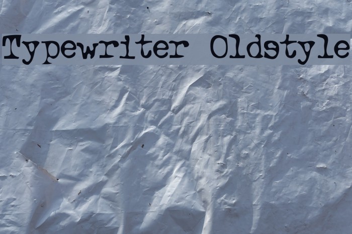 Typewriter Oldstyle Font examples