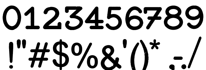 Typewriter Press Font OTHER CHARS