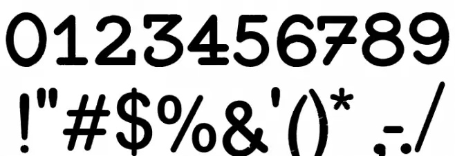 Typewriter Press Font OTHER CHARS