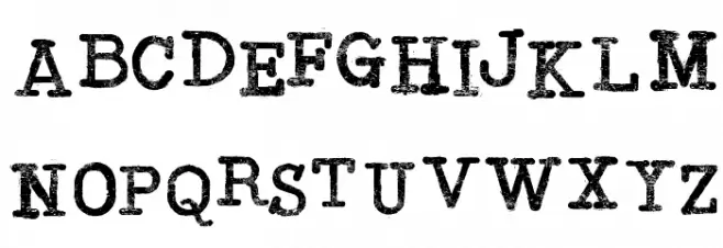 Typewriter Press Schriftart Groß