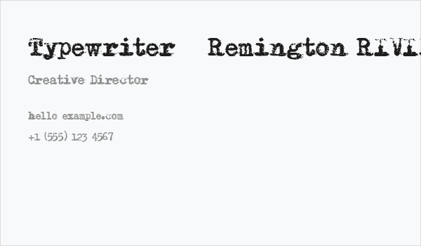 Typewriter - Remington RIVIERA Business Card