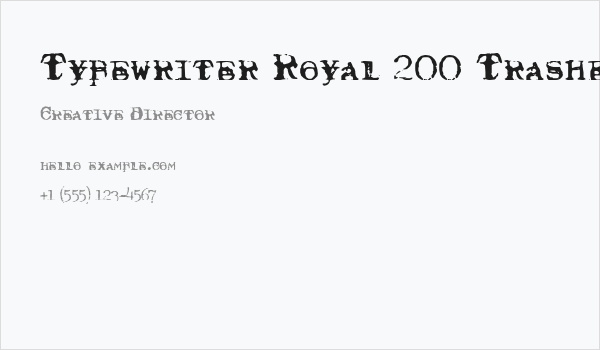Typewriter Royal 200 Trashed Business Card