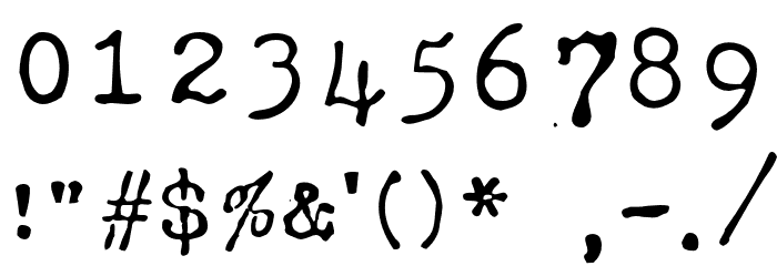 Typewriter Rustic RNH Regular Font OTHER CHARS