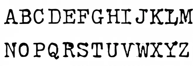 Typewriter Rustic RNH Regular फ़ॉन्ट अपरकेस