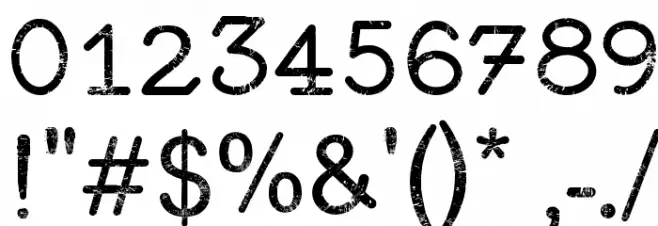 Typewriter Style Font OTHER CHARS