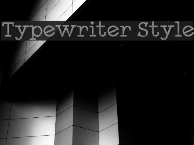 Typewriter Style Font examples