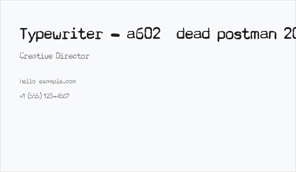 Typewriter - a602 [dead postman 2004] Business Card