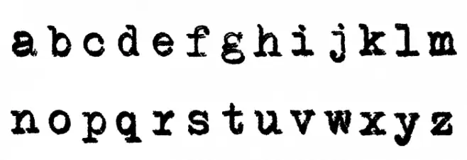 Typewriter-doubled फ़ॉन्ट लोअरकेस
