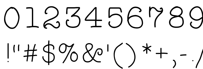 Typewriterhand Font OTHER CHARS