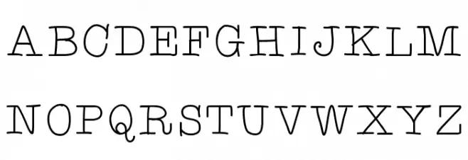 Typewriterhand フォント 大文字