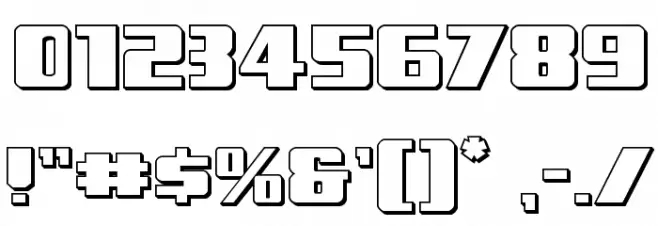 Typhoon 3D Regular Font OTHER CHARS