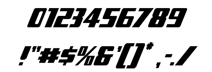 Typhoon Condensed Italic Font OTHER CHARS