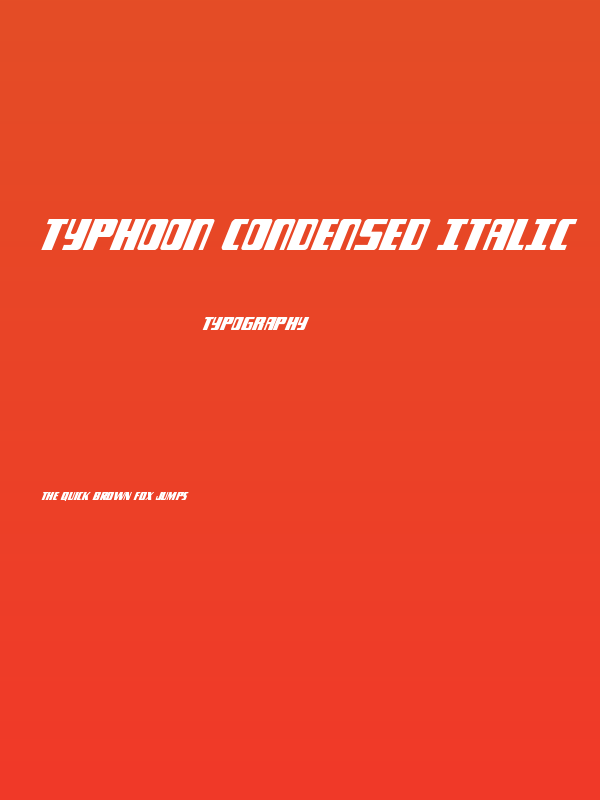 Typhoon Condensed Italic Poster