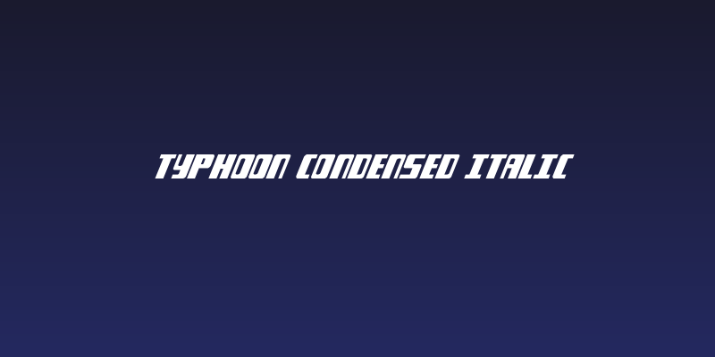 Typhoon Condensed Italic Social Header