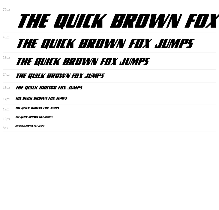 Typhoon Condensed Italic Waterfall