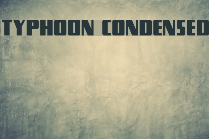 Typhoon Condensed Font examples