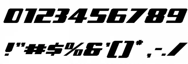 Typhoon Expanded Italic Font OTHER CHARS