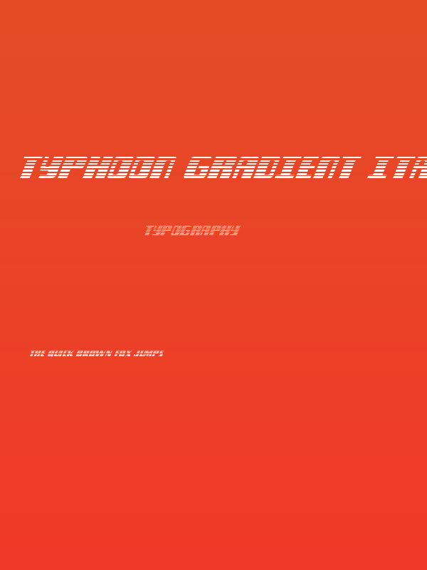 Typhoon Gradient Italic Poster