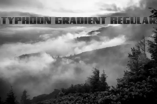 Typhoon Gradient Regular Font examples